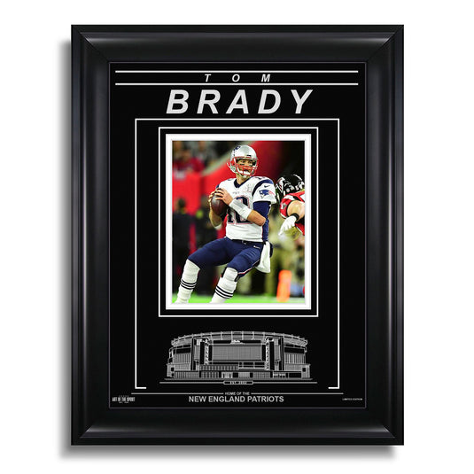 Tom Brady New England Patriots Photo encadrée gravée – Action Super Bowl LI Throw