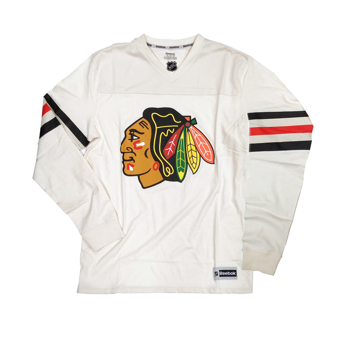 T-shirt en jersey à manches longues Reebok des Blackhawks de Chicago de la LNH