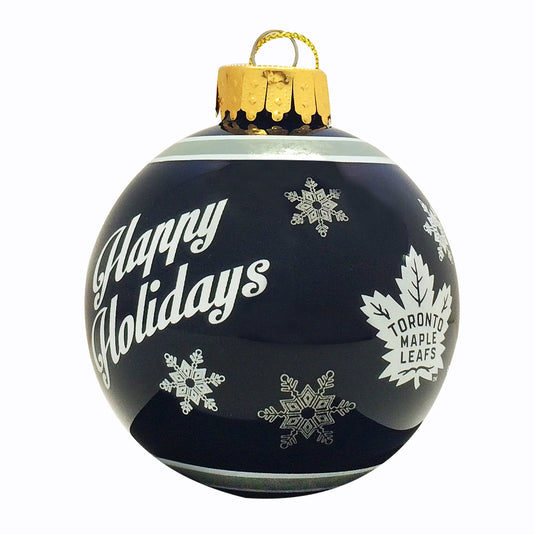 Toronto Maple Leafs Printed Glass Ball Ornament