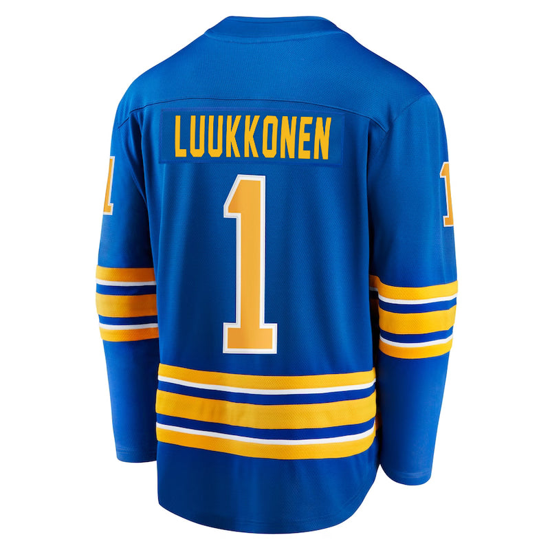 Chargez l&#39;image dans la visionneuse de la galerie, Ukko-Pekka Luukkonen Buffalo Sabres NHL Fanatics Breakaway Maillot Domicile
