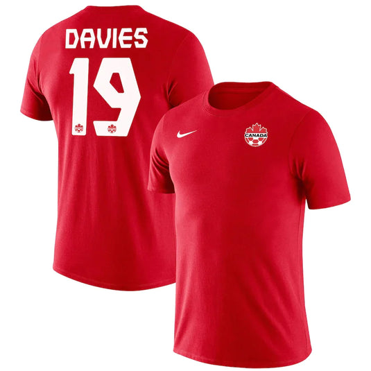 Alphonso Davies Men's Canada Soccer Nike Name & Number Jersey T-Shirt