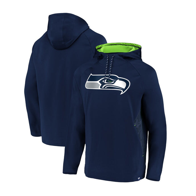 Sweat à capuche avec logo emblématique du défenseur en relief NFL Fanatics des Seattle Seahawks