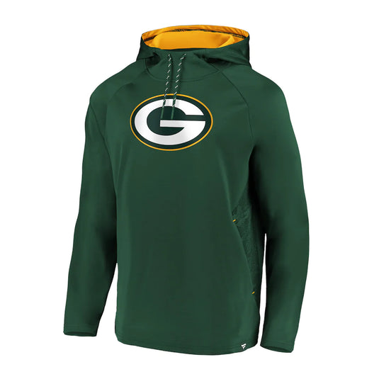 Green Bay Packers NFL Fanatics Sweat à capuche avec logo emblématique du défenseur en relief