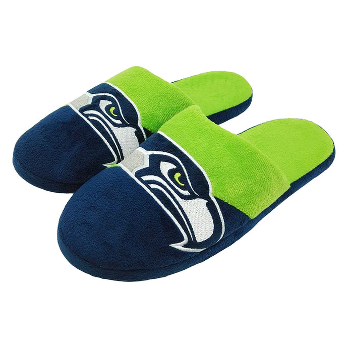 Pantoufles à gros logo NFL des Seahawks de Seattle