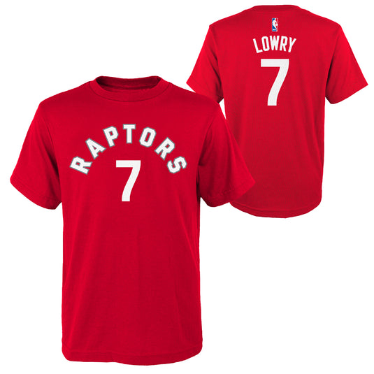 Youth Kyle Lowry Toronto Raptors NBA Flat Replica Name & Number Tee