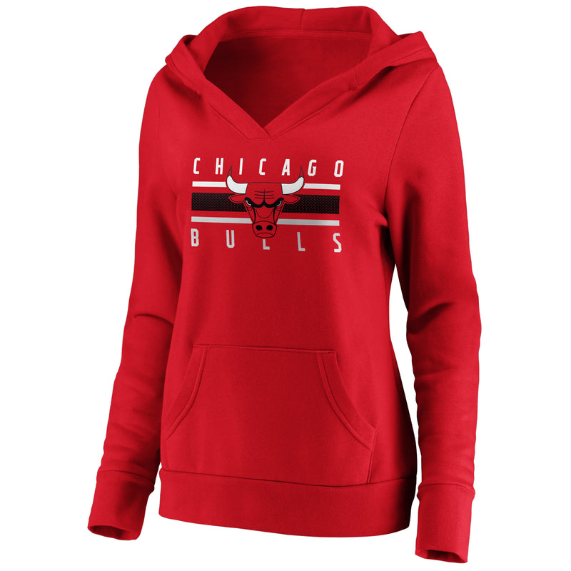 Load image into Gallery viewer, Ladies&#39; Chicago Bulls NBA Stacked Stripes Notch Neck Hoodie

