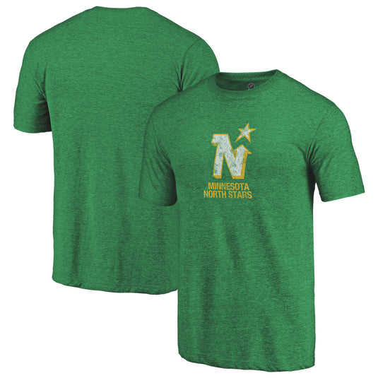 T-shirt tri-mélange primaire vintage vieilli de la LNH des North Stars du Minnesota