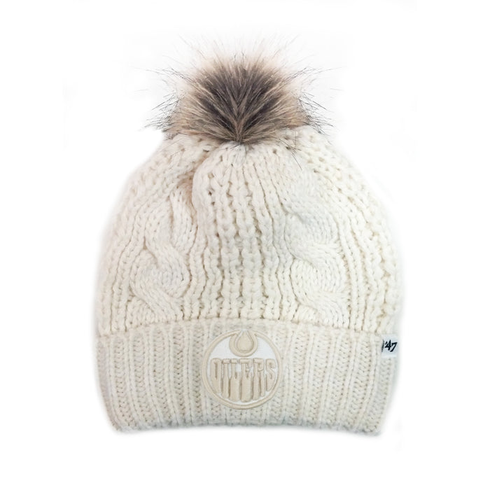 Tuque en tricot à revers Meeko de la LNH des Oilers d'Edmonton pour femmes