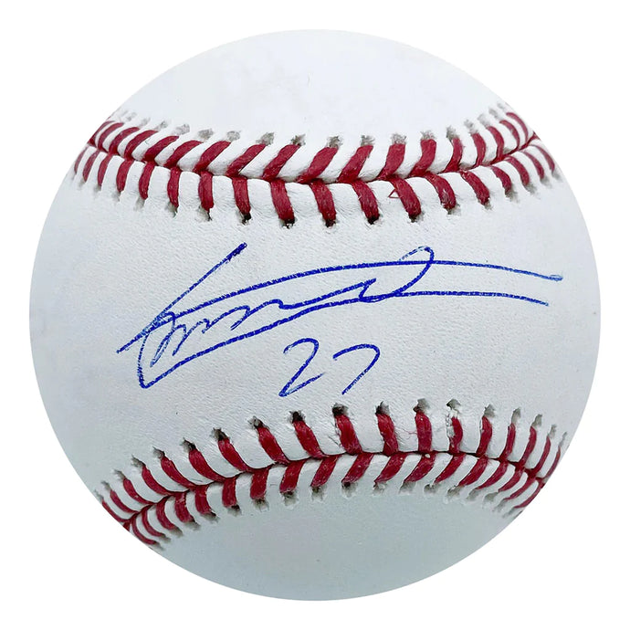 Vladimir Guerrero Jr. a signé une balle de baseball 
