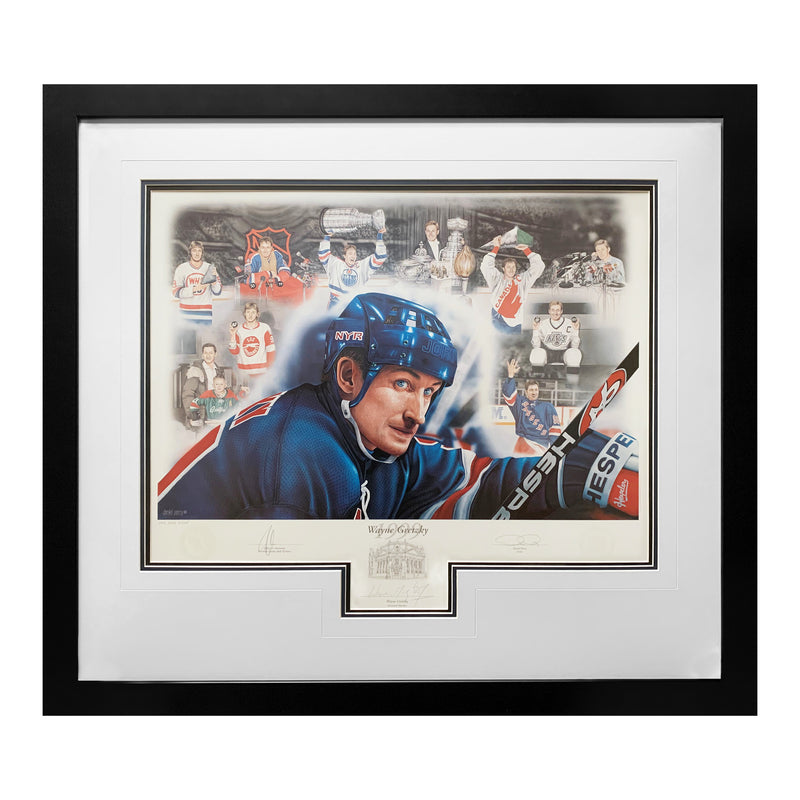 Chargez l&#39;image dans la visionneuse de la galerie, Wayne Gretzky dédicacé 20e anniversaire édition limitée 1999 HHOF impression d&#39;induction
