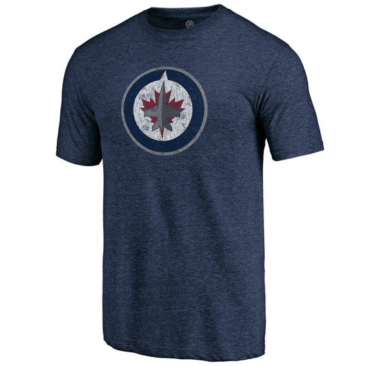 T-shirt tri-mélange primaire vintage vieilli de la LNH des Jets de Winnipeg