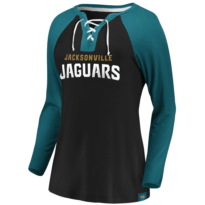 Load image into Gallery viewer, Ladies&#39; Jacksonville Jaguars NFL Fanatics Break Out Play Lace-Up Long Sleeve

