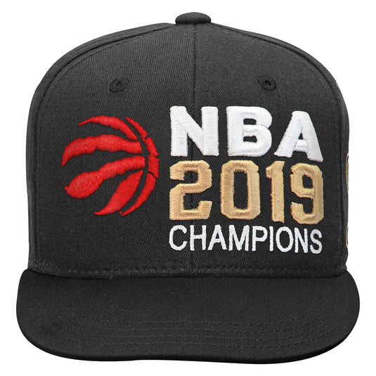 Casquette noire à bord plat pour jeunes des Raptors de Toronto NBA 2019 Champions