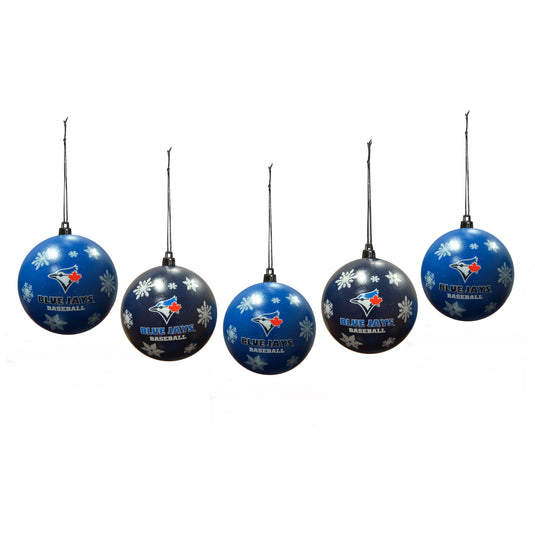 Ornement de boule incassable en flocon de neige des Blue Jays de Toronto, paquet de 5