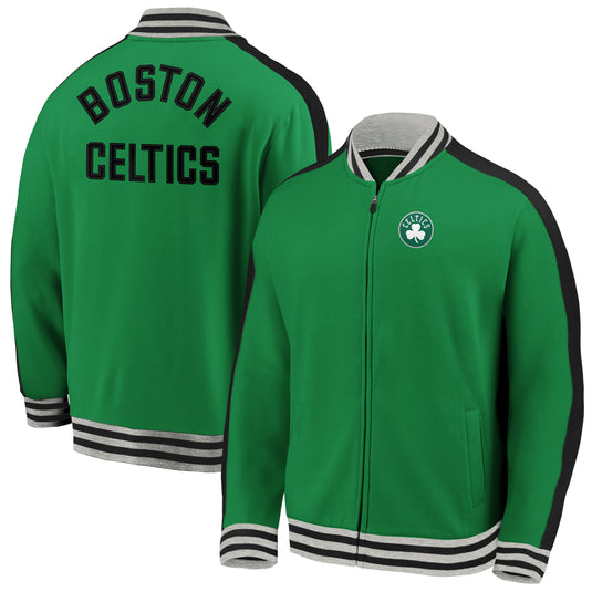Boston Celtics NBA Vintage Varsity Super Doux Fermeture Éclair Complète
