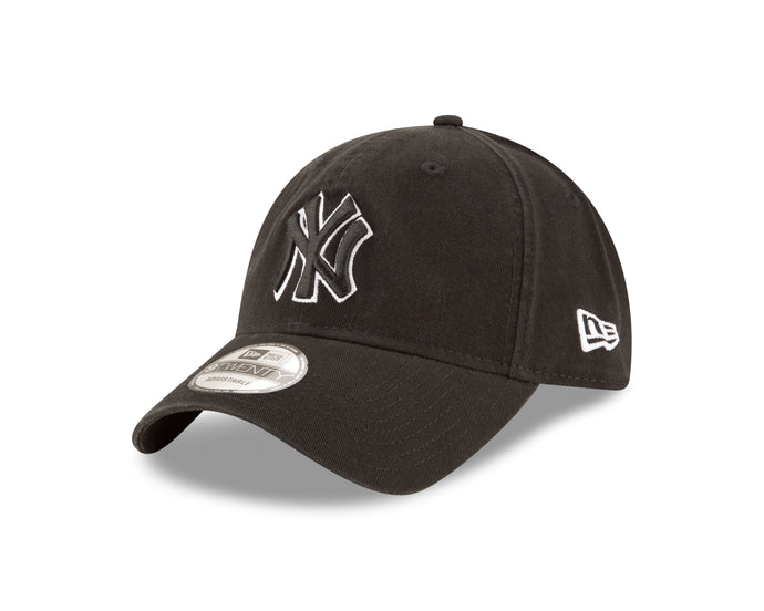 Casquette 9TWENTY New York Yankees MLB Core Classic blanc sur noir