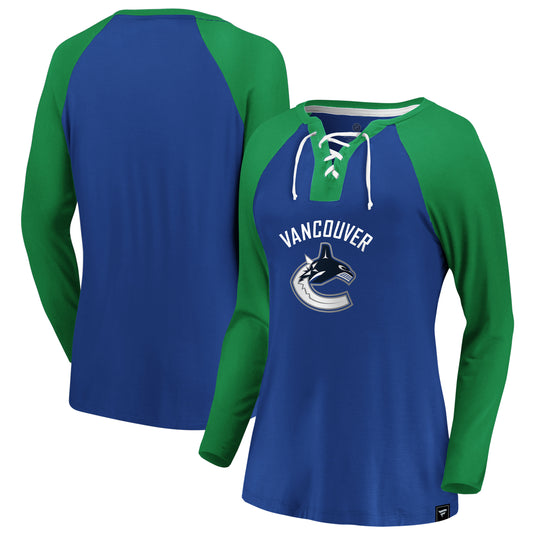 Ladies' Vancouver Canucks NHL Iconic Break Out Lacing Long Sleeve