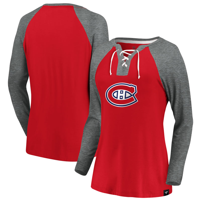 Load image into Gallery viewer, Ladies&#39; Montreal Canadiens NHL Iconic Break Out Lacing Long Sleeve
