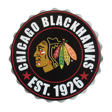 Logo mural de bouchon de bouteille de la LNH des Blackhawks de Chicago