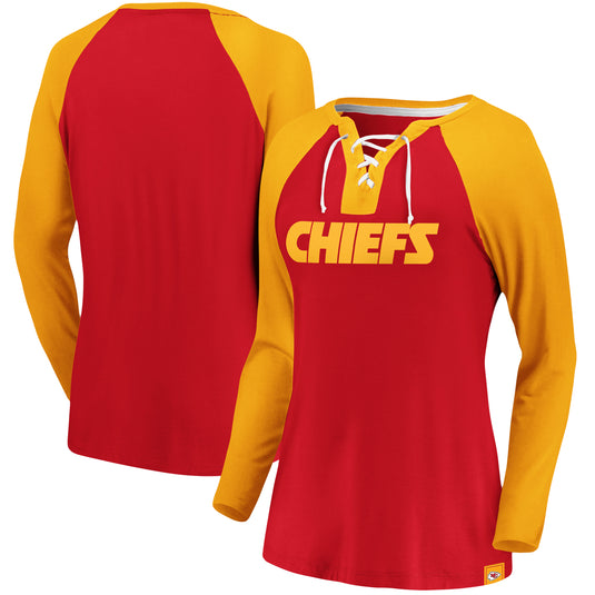 Ladies' Kansas City Chiefs NFL Fanatics Break Out Play Lace-Up Long Sleeve