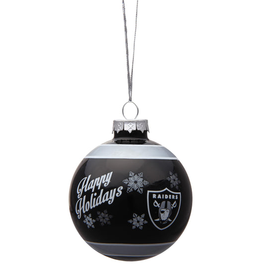 Las Vegas Raiders Glass Christmas Bauble