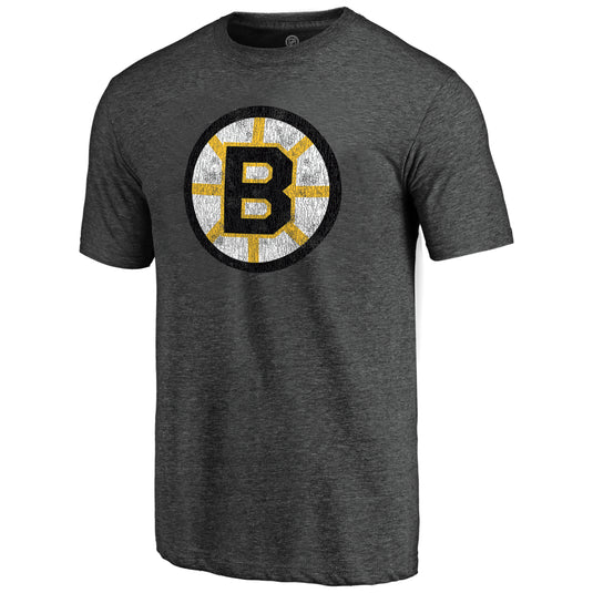 T-shirt tri-mélange primaire vintage vieilli des Bruins de Boston de la LNH