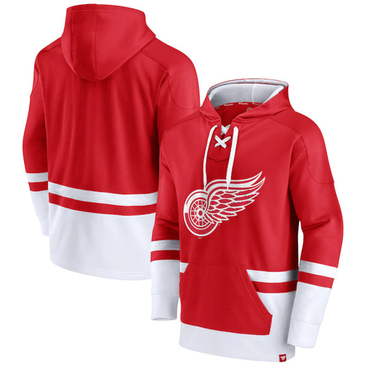 Sweat à capuche à lacets emblématique Power Play NHL Dasher des Red Wings de Détroit