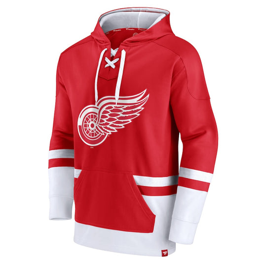 Detroit Red Wings NHL Dasher Iconic Power Play Lace-Up Hoodie