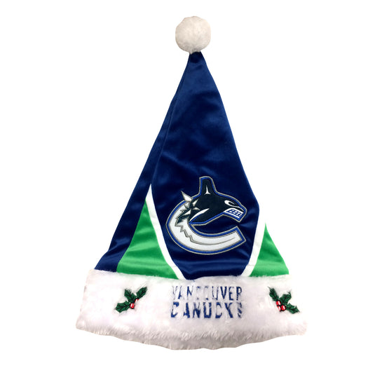 Chapeau de Père Noël en peluche des Canucks de Vancouver