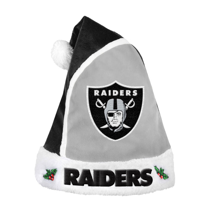 Bonnet de Père Noël en peluche Las Vegas Raiders NFL White Line