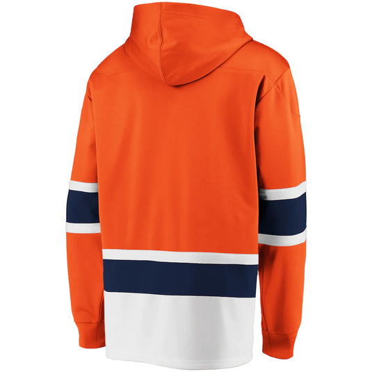 Sweat à capuche à lacets emblématique Power Play NHL Dasher des Oilers d'Edmonton