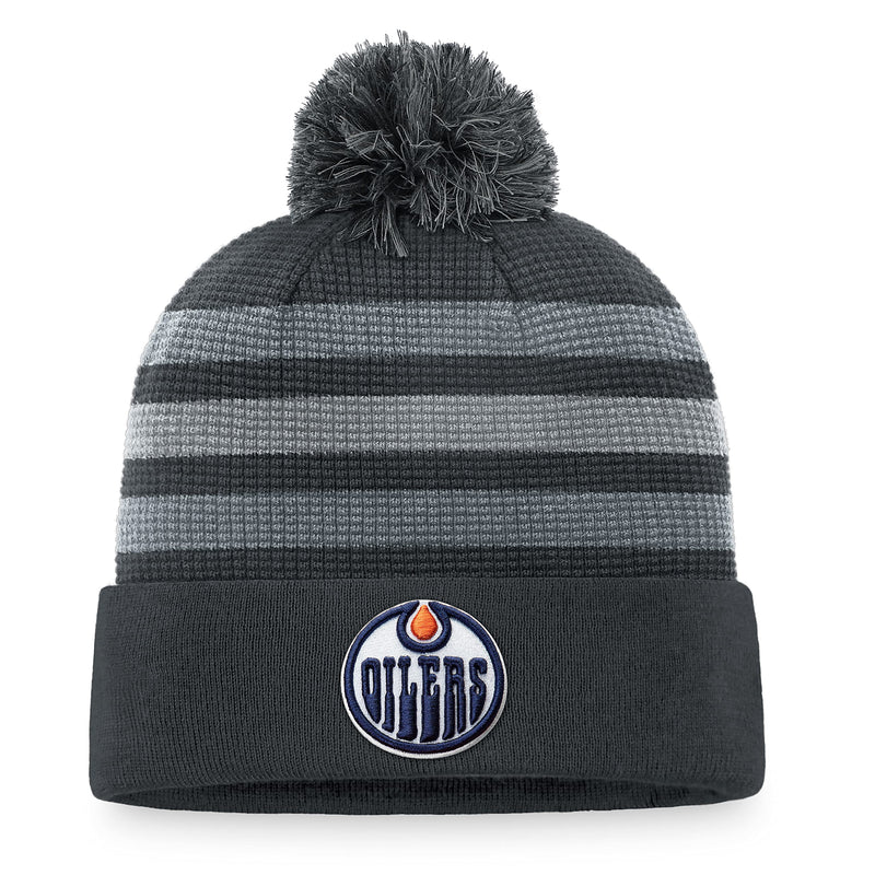 Chargez l&#39;image dans la visionneuse de la galerie, Tuque en tricot à revers de glace pour la maison de la LNH des Oilers d&#39;Edmonton
