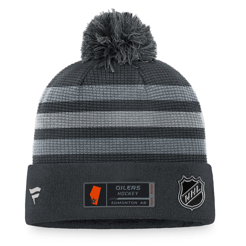 Chargez l&#39;image dans la visionneuse de la galerie, Tuque en tricot à revers de glace pour la maison de la LNH des Oilers d&#39;Edmonton
