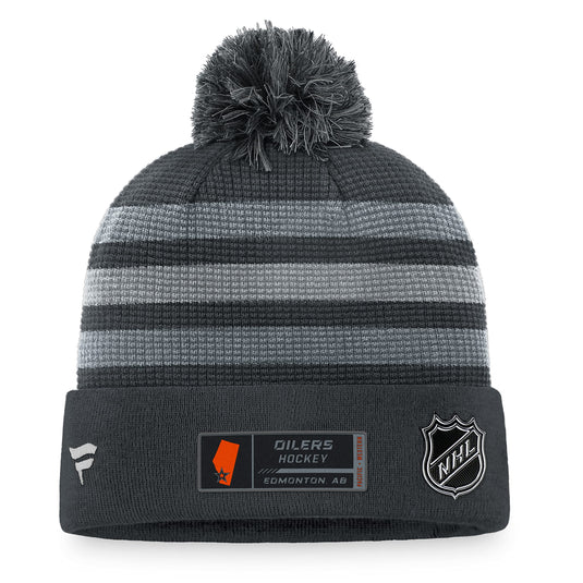 Tuque en tricot à revers de glace pour la maison de la LNH des Oilers d'Edmonton