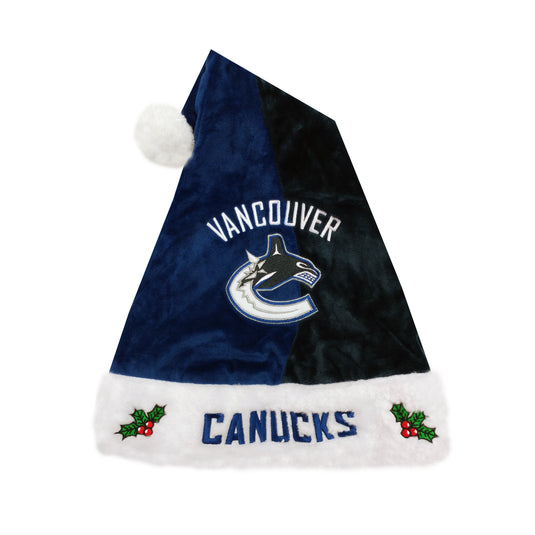 Bonnet de Père Noël en peluche bicolore des Canucks de Vancouver de la LNH