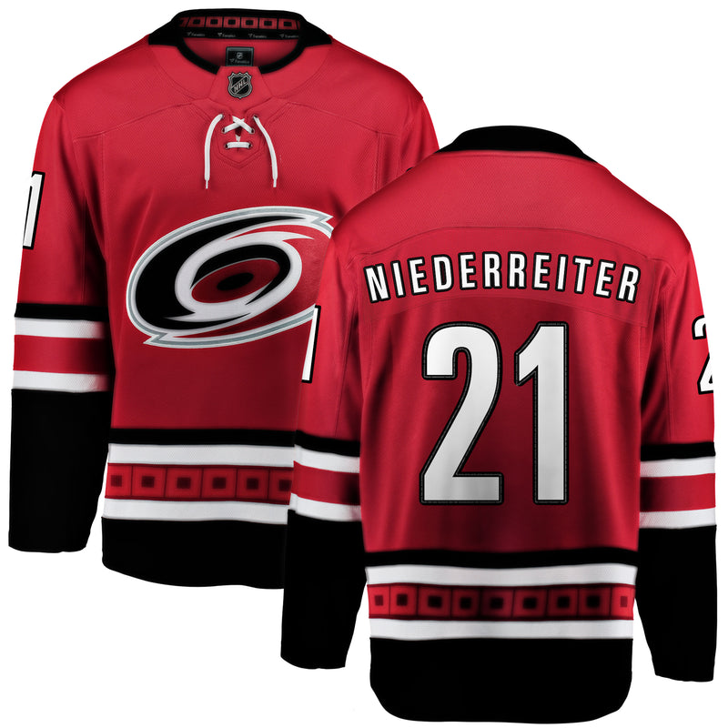 Chargez l&#39;image dans la visionneuse de la galerie, Nino Niederreiter Maillot Domicile Breakaway des Fanatics de la LNH des Hurricanes de la Caroline
