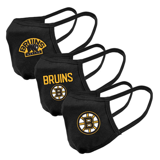 Masques faciaux avec logo de l'équipe de la LNH des Bruins de Boston, paquet de 3