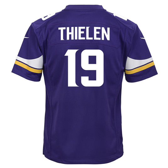 Maillot de l'équipe de jeu Nike des Vikings du Minnesota Adam Thielen pour jeunes