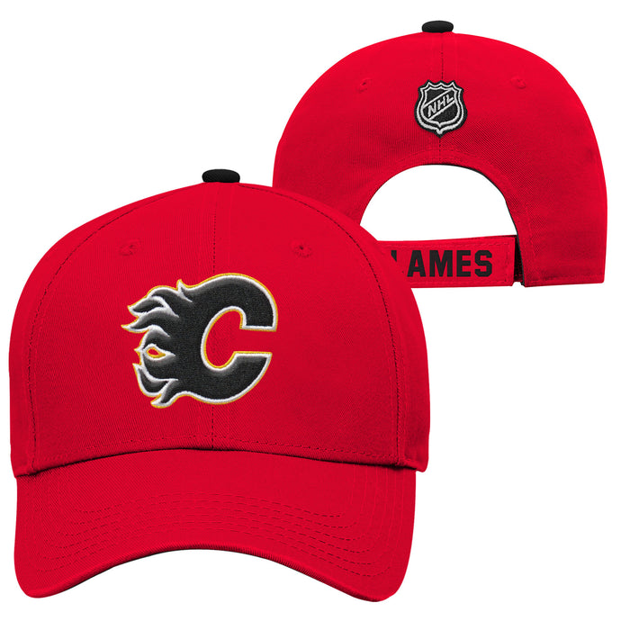 Youth Calgary Flames NHL Basic Structured Adjustable Cap