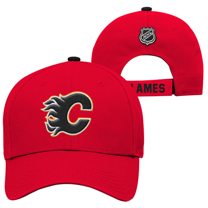 Casquette réglable structurée de base de la LNH des Flames de Calgary pour jeunes