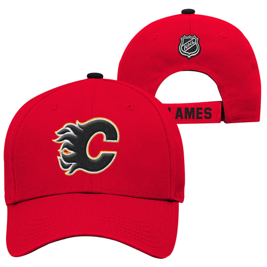 Youth Calgary Flames NHL Basic Structured Adjustable Cap