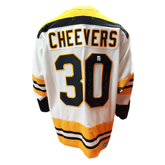Gerry Cheevers Signed Boston Bruins Vintage Away Jersey