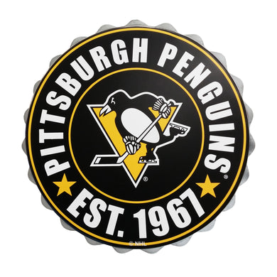 Logo mural de bouchon de bouteille de la LNH des Penguins de Pittsburgh