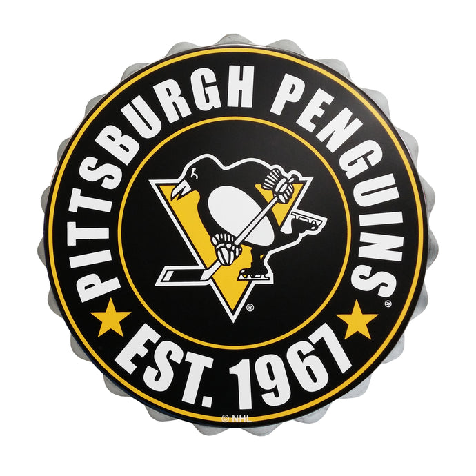 Pittsburgh Penguins NHL Bottle Cap Wall Logo