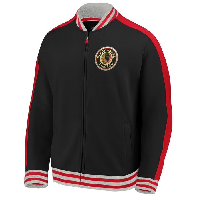 Chicago Blackhawks NHL Vintage Varsity Super Soft Full-Zip