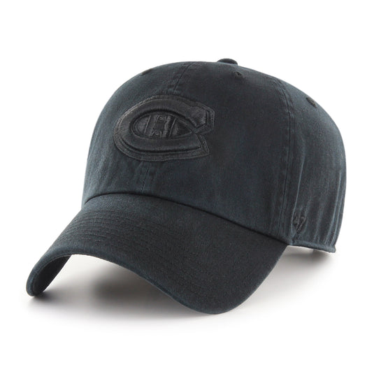 Montreal Canadiens NHL Clean Up Black On Black Cap