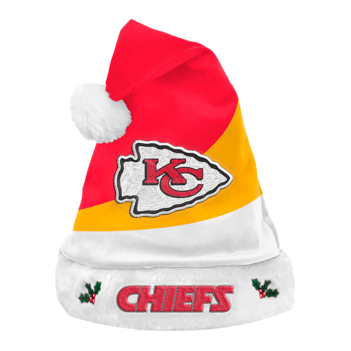Bonnet de Père Noël color block des Chiefs de Kansas City