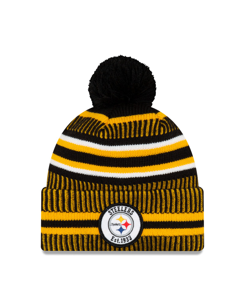 Chargez l&#39;image dans la visionneuse de la galerie, Pittsburgh Steelers NFL New Era Sideline Home Tuque officielle en tricot à revers
