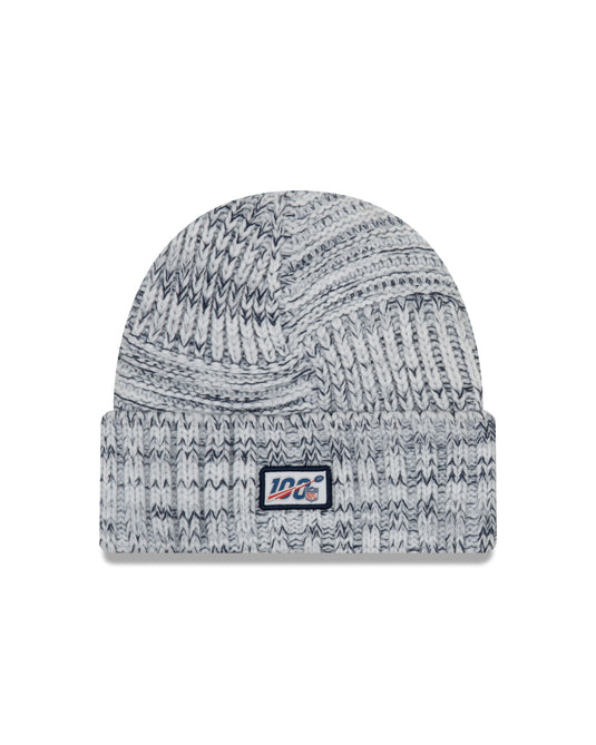 Tuque en tricot à revers avec logo de l'équipe de touche New Era NFL des New England Patriots pour femmes