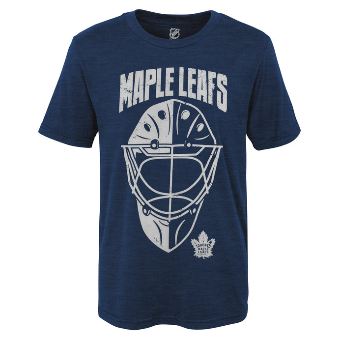 T-shirt tri-mélange à manches courtes NHL Mask Made pour jeunes des Maple Leafs de Toronto
